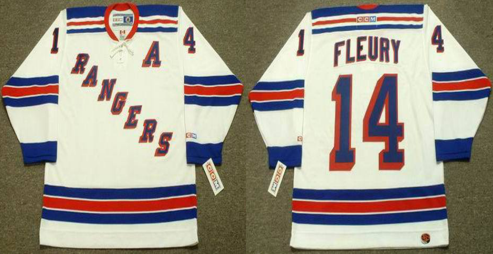 2019 Men New York Rangers #14 Fleury white CCM NHL jerseys->new york rangers->NHL Jersey